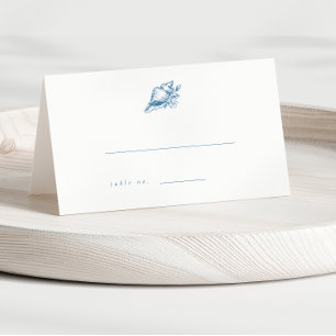 Cartes d'escorte Mariage Blue Vintage Seashell
