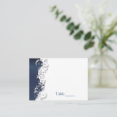 Cartes d'escorte Mariage de la marine bleu et blan (Debout devant)