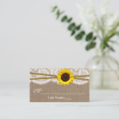 Cartes d'escorte Mariage de tournesol rustique (Debout devant)