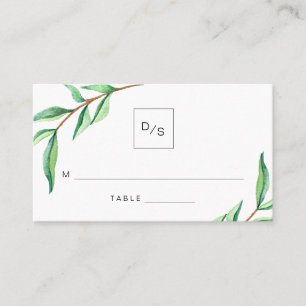Cartes d'escorte minimalistes Feuilles verts