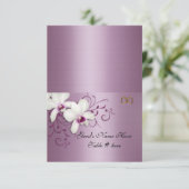 Cartes d'escorte Orchidées blanches lavande satin (Debout devant)