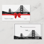 Cartes d'escorte rouge San Fran Skyline Etched BW (Devant / Derrière)