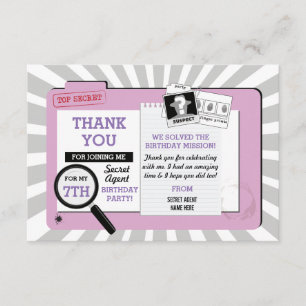 Cartes d'espion d'agent secret d'anniversaire de