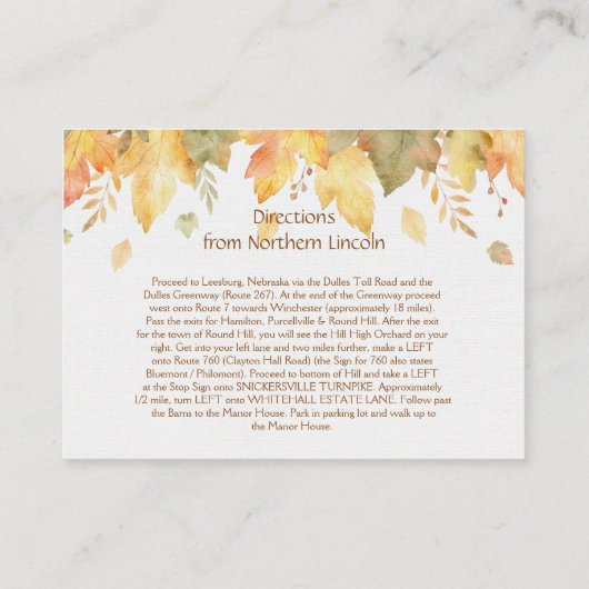 Cartes Détail Automne Automne | (Dos)