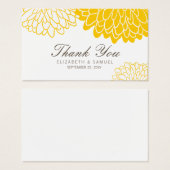 Cartes d'étiquettes de Merci jaune blanc (Devant & derrière)