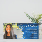 Cartes d'études personnalisées | Bleu & Or (Debout devant)