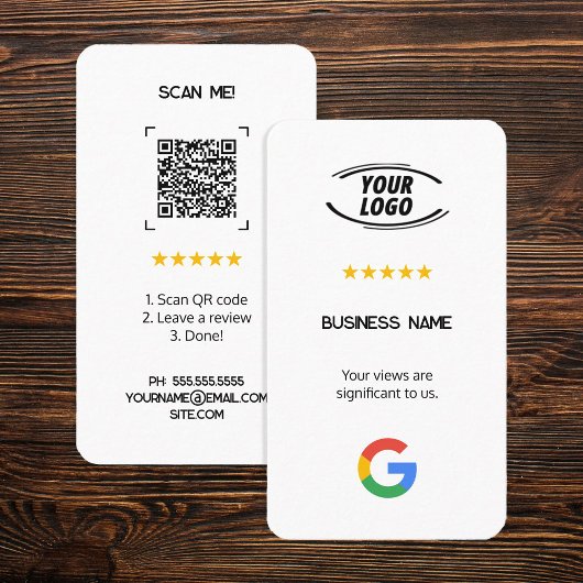 Cartes d'évaluation personnalisées Google