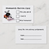 Cartes d'excuses pour les devoirs de l'étudiant (Devant / Derrière)