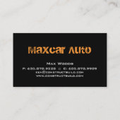 Cartes d'exécution pour Carte de visite métallique (Dos)