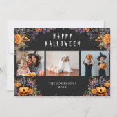 Cartes d'Halloween Buffalo Plaid Photo citrouilles (Devant)
