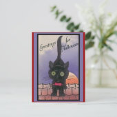 Cartes d'Halloween Chat Noir Cute (Debout devant)