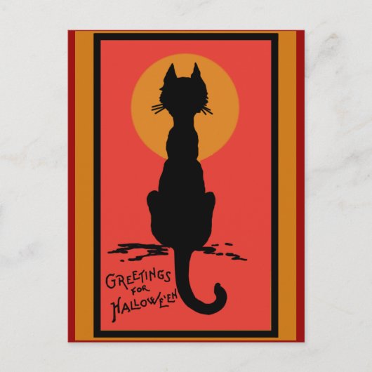 Cartes d'Halloween Chat Noir Sophistiquées (Devant)