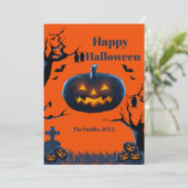Cartes d'halloween Citrouille effrayant (Debout devant)