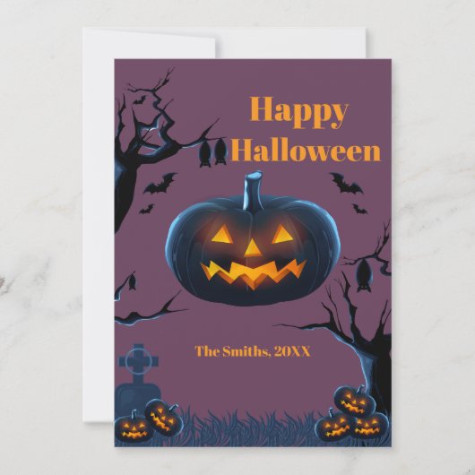 Cartes d'halloween Citrouille effrayant (Devant)