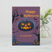 Cartes d'halloween Citrouille effrayant (Debout devant)