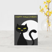 Cartes d'Halloween de chats noirs (Fleur jaune)