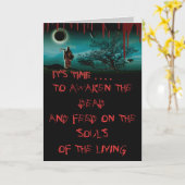 Cartes d'halloween sanglantes de faucheuse (Fleur jaune)