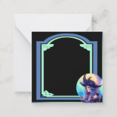 Cartes d'Halloween Sorcière Bleue Rétro (Dos)