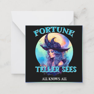 Cartes d'Halloween Sorcière Bleue Rétro
