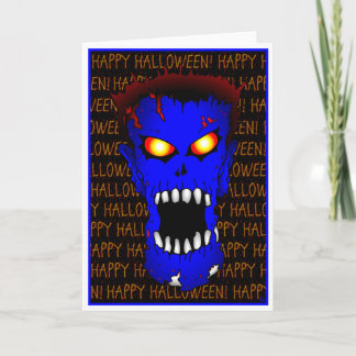 Cartes d'Halloween ZOMBIE Bleu