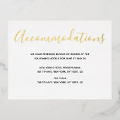 Cartes d'hébergement de mariage à script à feuille (Recto)