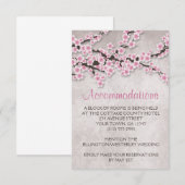 Cartes d'hébergement Fleur de cerisier rose rustiq (Devant / Derrière)