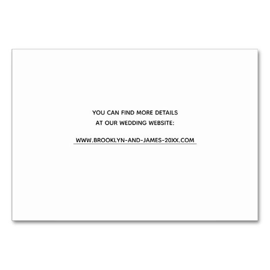 Cartes d'hébergement Mariage à script simple (Dos)