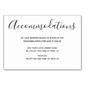 Cartes d'hébergement Mariage à script simple (Devant)