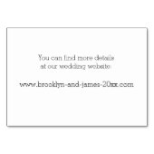 Cartes d'hébergement Mariage blanc élégant (Dos)
