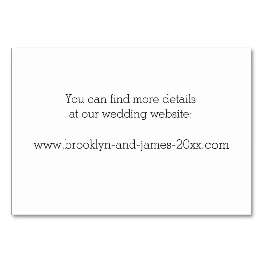 Cartes d'hébergement Mariage blanc élégant (Dos)