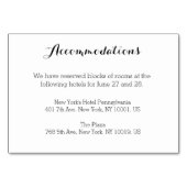 Cartes d'hébergement Mariage blanc élégant (Devant)
