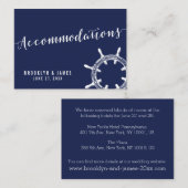 Cartes d'hébergement Mariage bleu marine (Devant / Derrière)