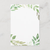 Cartes d'hébergement mariage Foliage Feuille Vert (Dos)