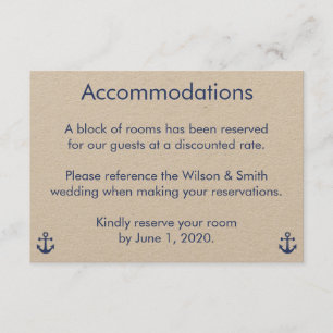 Cartes d'hébergement Mariage nautique