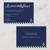 Cartes D'Hébergement Mariage Nautiques Avec Grille (Devant / Derrière)