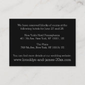 Cartes d'hébergement Mariage noir (Dos)