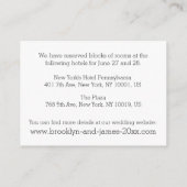 Cartes D'Hébergement Mariage Noir Et Blanc (Dos)