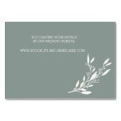 Cartes d'hébergement Mariage Sage Elégant (Dos)