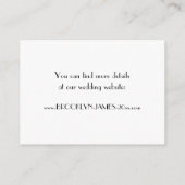 Cartes d'hébergement minima Déco Mariage (Dos)