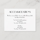 Cartes d'hébergement minima Déco Mariage (Devant)