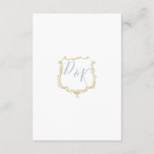 Cartes d'hébergement Monogram Crest Gold Blue (Dos)