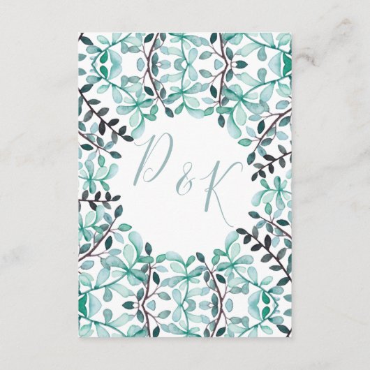 Cartes d'hébergement Monogram Laurel (Dos)