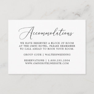 Cartes d'hébergement simples pour Mariages