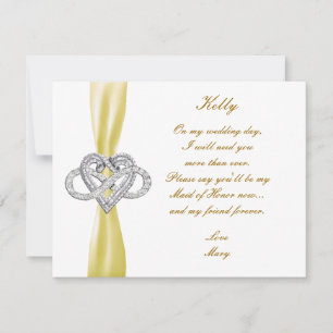 Cartes D'Honneur Maid De Coeur Jaune Infinité