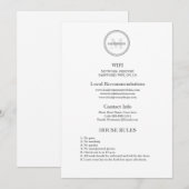 Cartes d'hôtellerie à monogramme pour les invités (Devant / Derrière)
