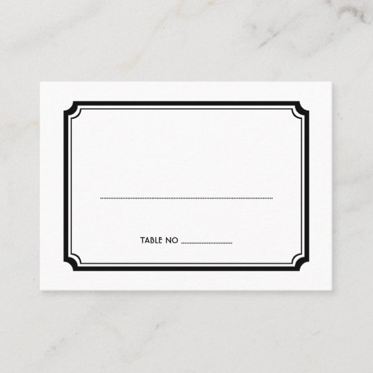 Cartes d'hôtes de mariage rétro art déco noir (Devant)