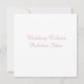 Cartes d'idées de palettes de couleurs de mariage (Dos)