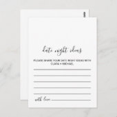 Cartes d'idées de soirée en noir et blanc (Devant / Derrière)