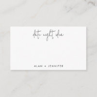 Cartes d'idées de soirée en noir et blanc