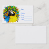 Cartes d'Imaginaire de perroquets Gold et Blue Mac (Devant / Derrière)